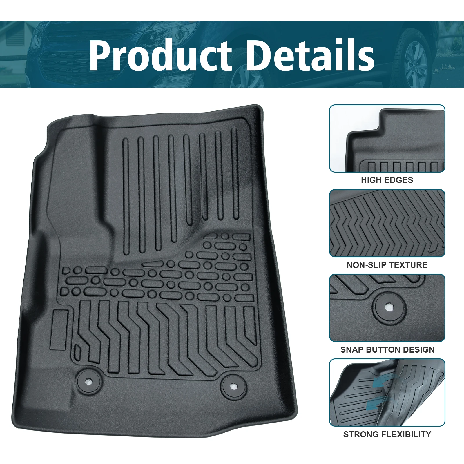 TPE Rubber Car Floor Mats For 12-17 Equinox & GMC Terrain/Terrain Denali