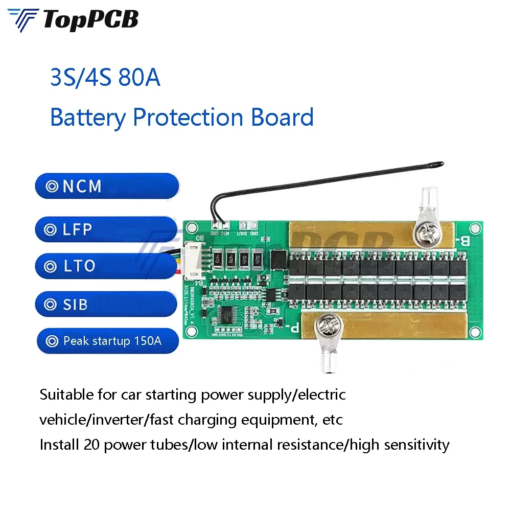 Bms 3S 4S 80A Lithi…