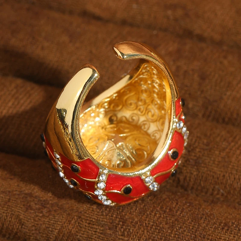  Vintage Square Green Crystal Ring - Image 5