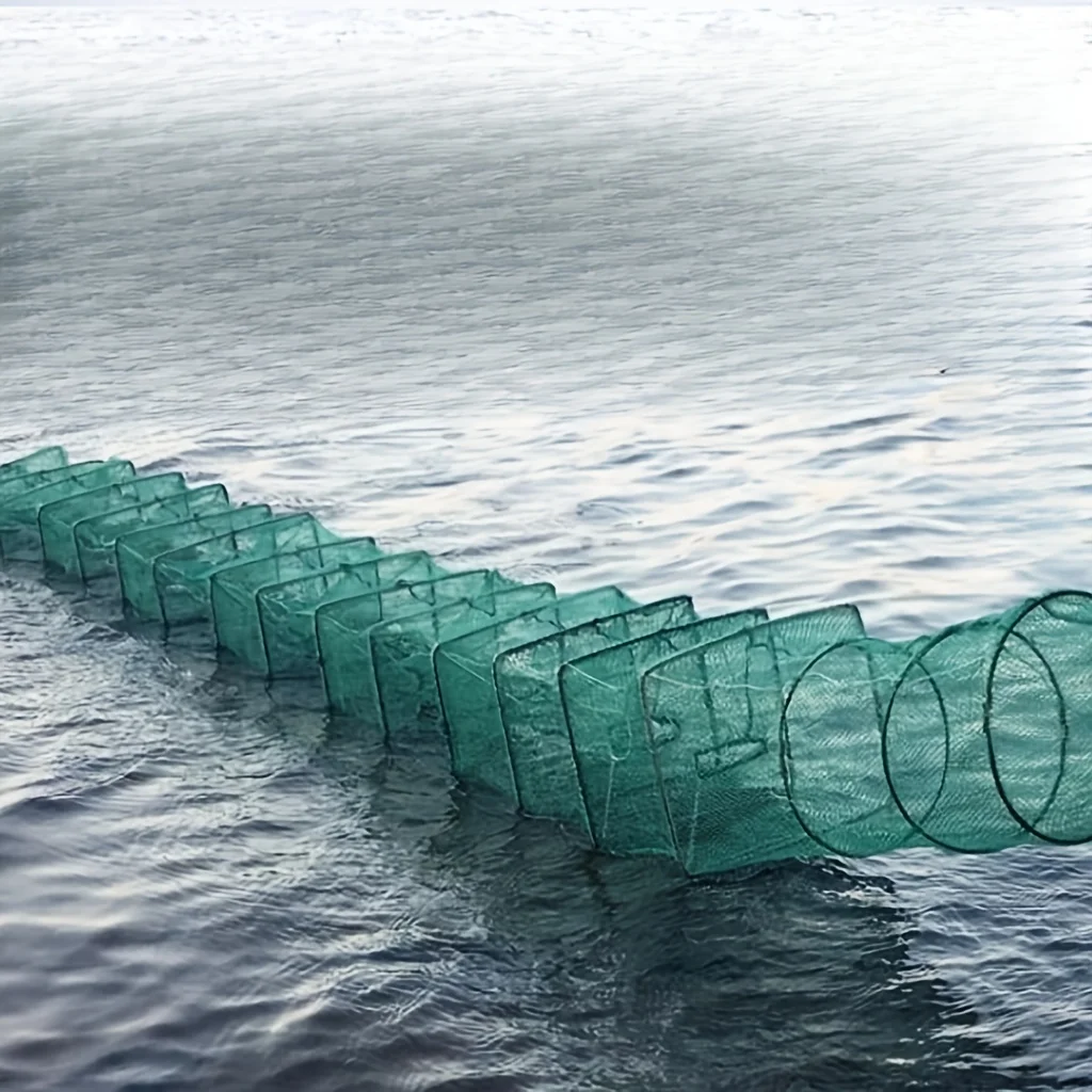 1.5-5.5M Foldable Fishing Shrimp Net Sinkers for Deep Water Crab Minnow Bait Lobster Cage Crab Fish Drying Trap Cast Dip Fishnet