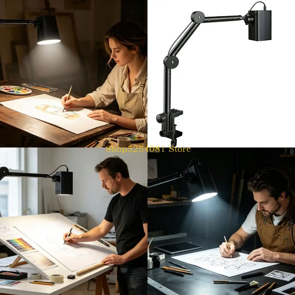 AXYC Line Drawing Support Stand with Desk Clamp Mount and Jointed ABS Holders for Artist Tables, Drafting Use, Creative Work,