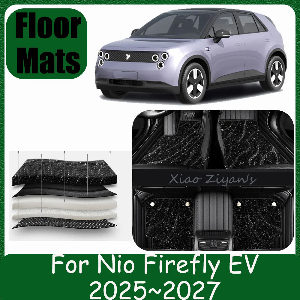 Tapis de sol en cuir pour Nio Firefly EV 2025~2027 2026 RHD LHD, tapis de protection anti-rayures, accessoire de protection intérieure