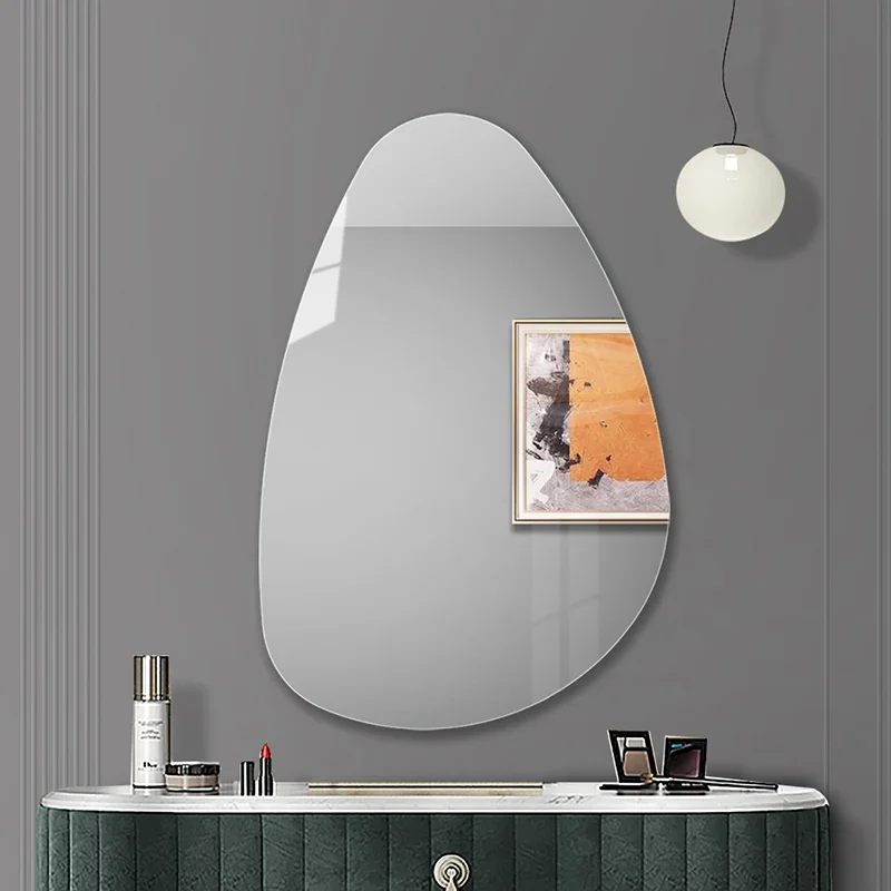 Moderne Spiegel Muurstickers Badkamer Nordic Opknoping Spiegel Frameloze Onregelmatige Vormige Espejo Decoratieve Spiegel EB5BM