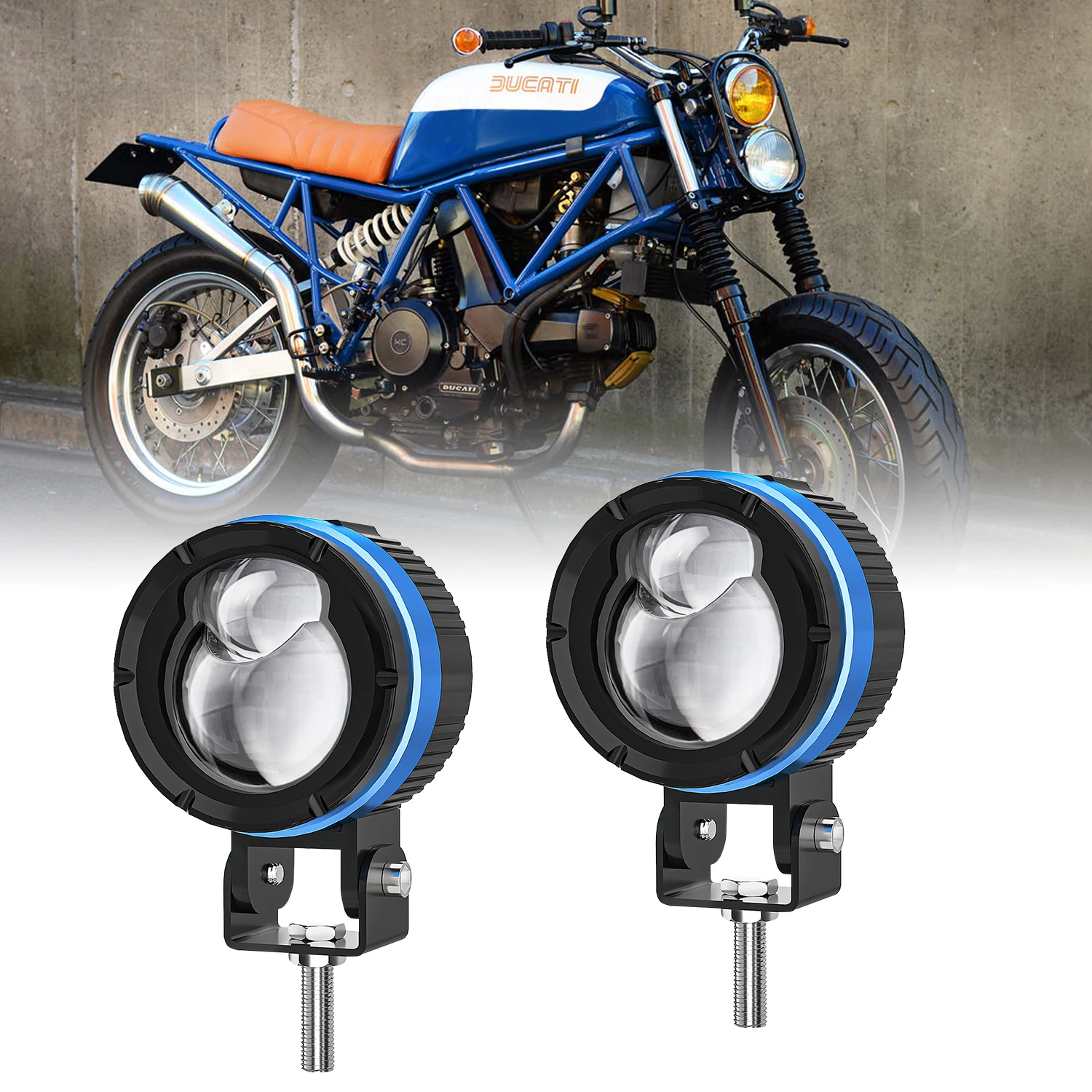 Additional LED Headlights for Motorcycle Fog Lights Super Brighter 400W 6000K Long Range 12-80V for ATV Truck Dirt Bike SUV UTV