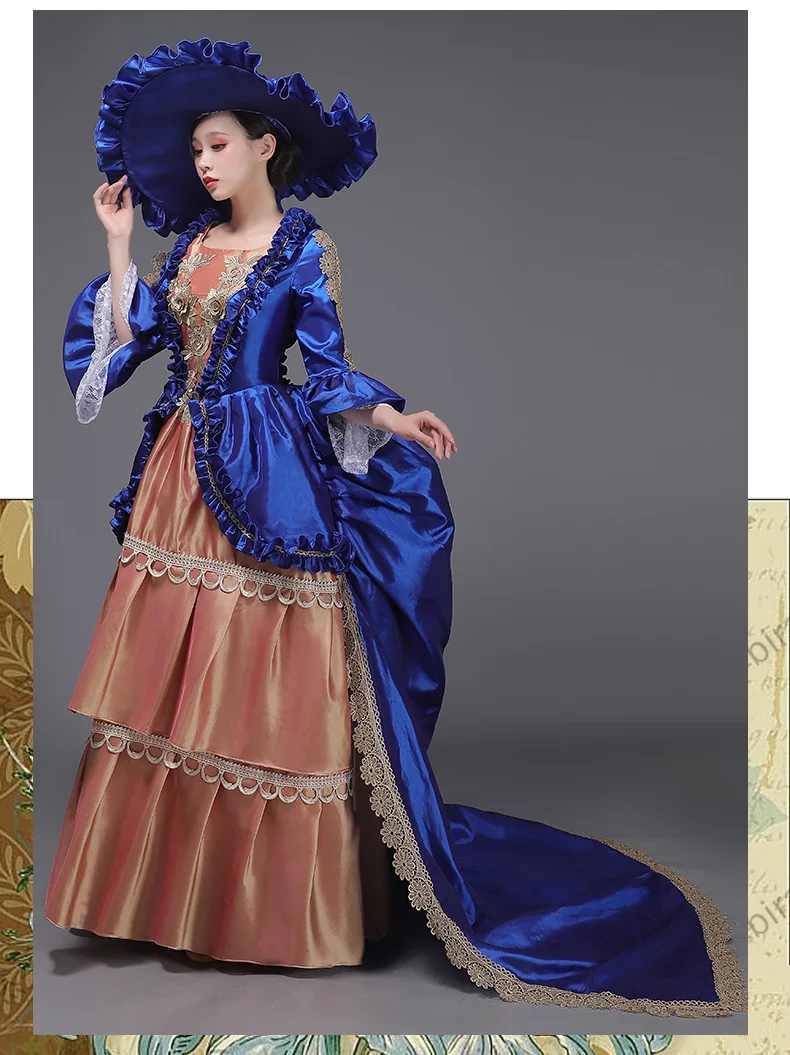 100% реальные гофрированные волнистые вышивки Косплей бальное платье средневековое платье эпохи Возрождения платье королевы викторианская красавица бальное платье