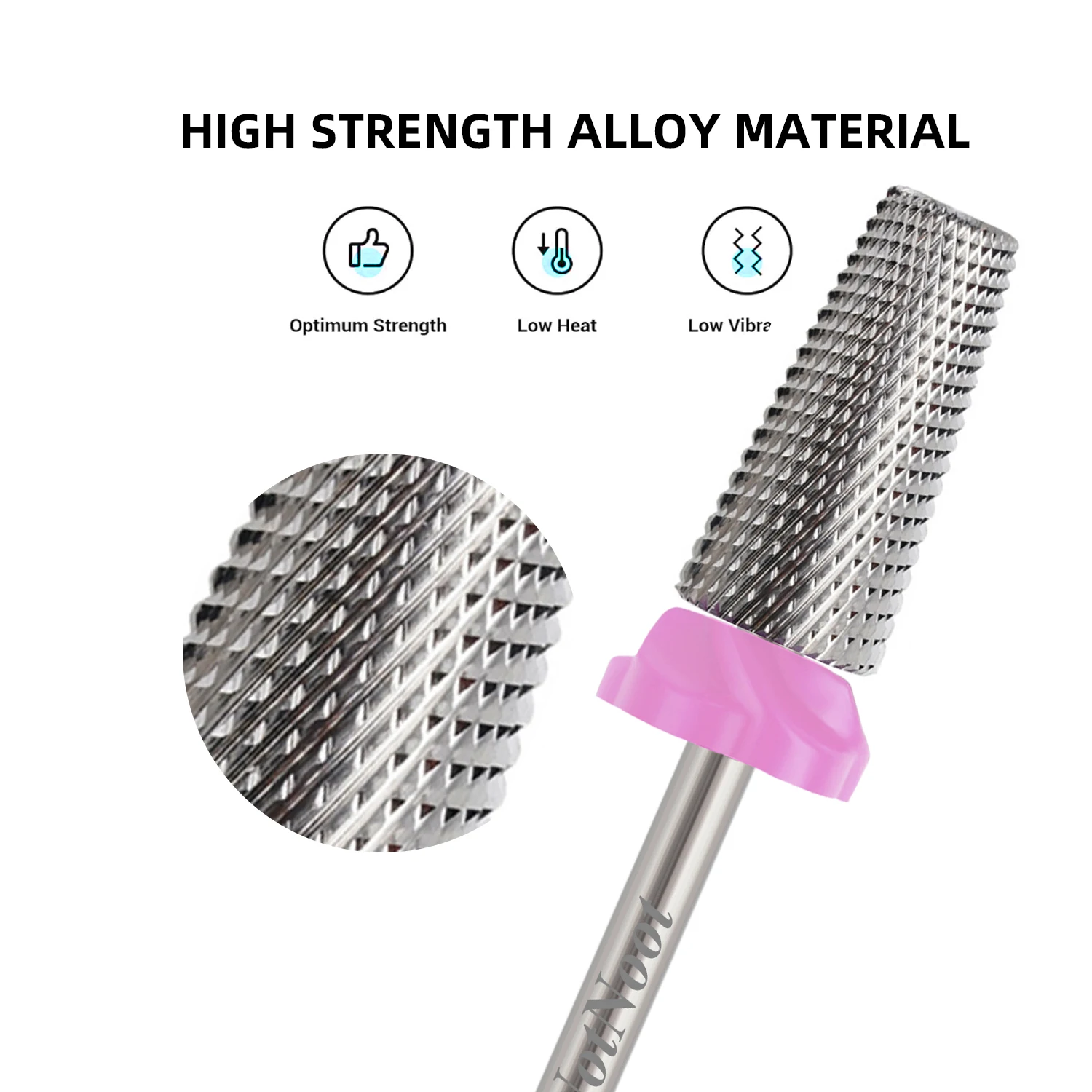 Nagelbohrer, 5-in-1 Hartmetall-Konischer Bohrer, 3/32 Zoll Schaft für schnelles Entfernen von Acrylnägeln, Hartgelen und Nagelhaut