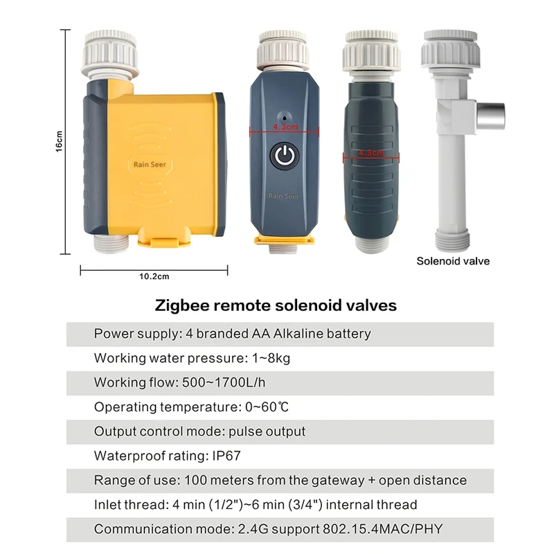 Rain Seer Tuya Zigbee Garden Home Irrigation Watering Timer WiFi Water Timer Mobile Phone Remote Solenoid valves