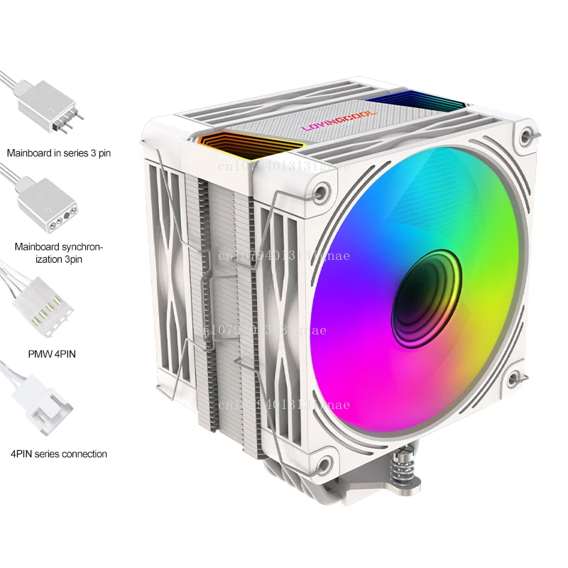 مبرد هواء وحدة المعالجة المركزية ARGB - مروحة مزدوجة 120 مم مع 6 أنابيب حرارية (4-Pin PWM + 5V 3-Pin، متوافق مع LGA2011/1200/1700/115X/AM4)