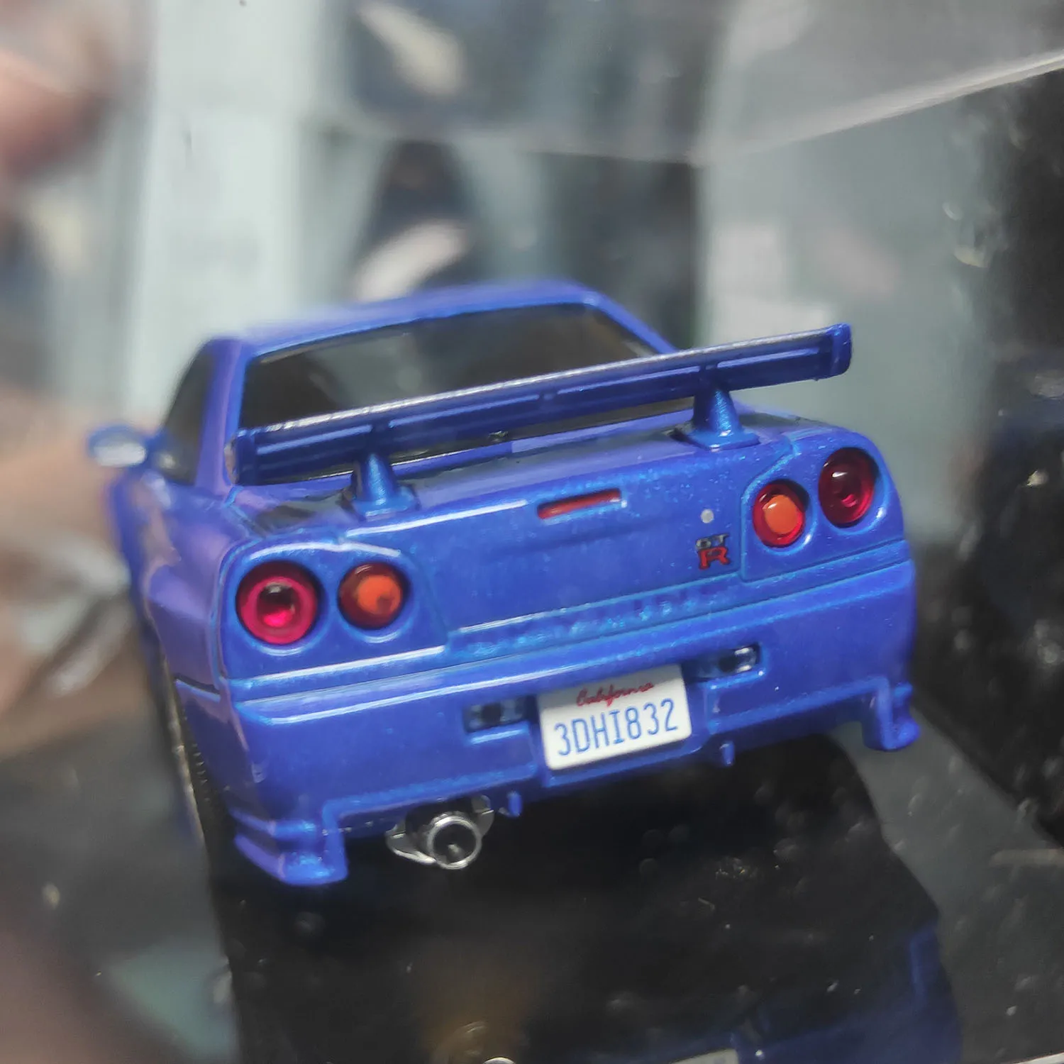 Diecast IXO 1:43 Scale Skyline GT-R R34 Blue Alloy Car Model view 3