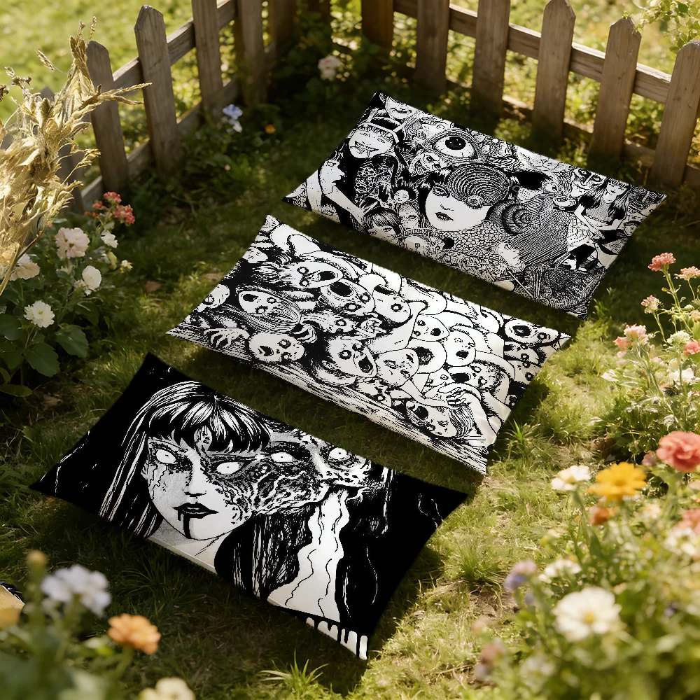 Scary D-dark Anime T-Tomie Junji Ito cushion cover Hit Product Home Sofa living Room Double-sided Soft Decorative Pillow Cover