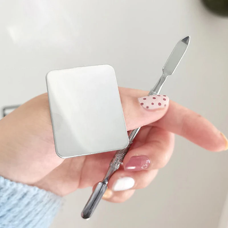 ملعقة من الفولاذ المقاوم للصدأ برؤوس مزدوجة ، عصا خلط ، خلط الأساس ، أداة المكياج ، خلاط المكياج