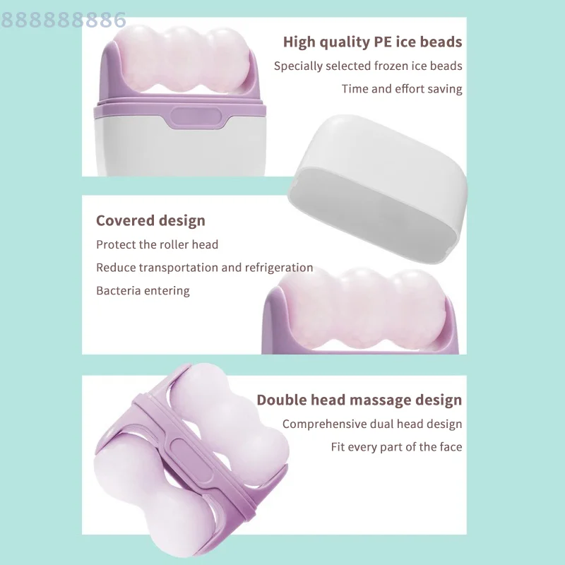 

Double Head Ice Roller Facial Cold Therapy Tool for Eye Puffiness Migraine Relief Minor Injury Massage Skin Care Pain Relief