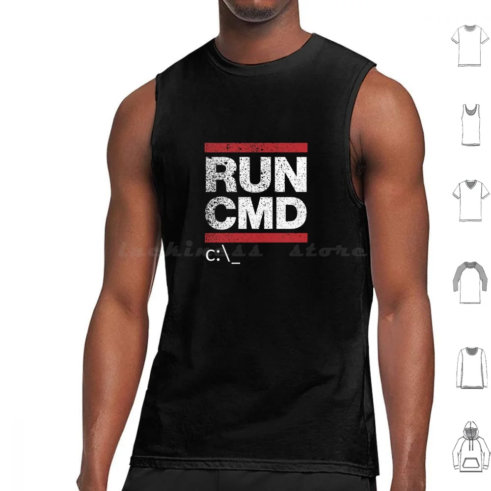 تشغيل Cmd تانك القمم سترة بلا أكمام تشغيل Cmd تشغيل Dmc الترميز المطور مهندس الكمبيوتر القيادة موجه مضحك المهوس محاكاة ساخرة