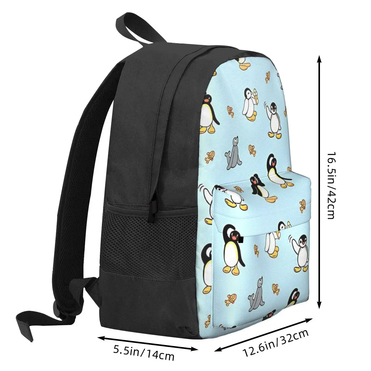 Noot Pingu And Friends tas punggung anak-anak, tas ransel komputer kartun Anime, tas sekolah kasual Mochila wanita