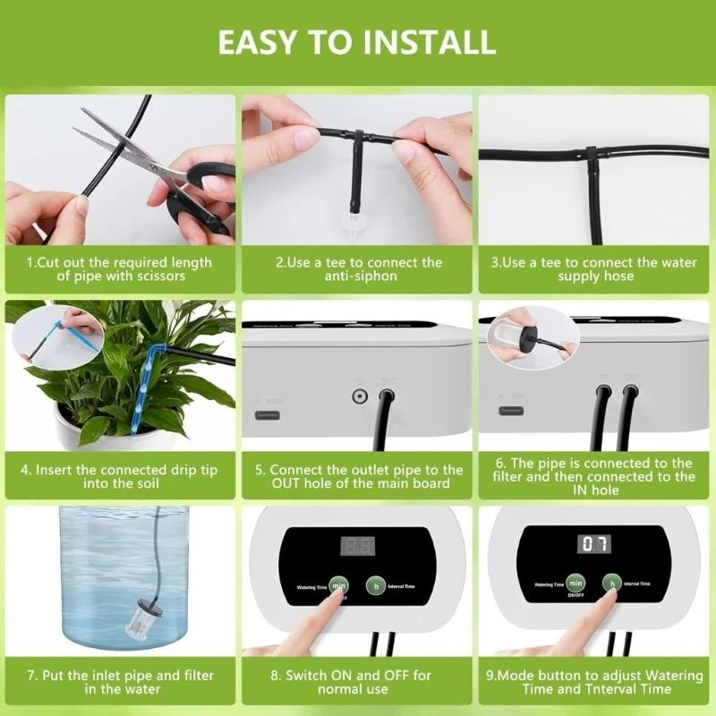 4X7B Irrigation Watering Timer for Home Gardening and Public Use Timed Watering