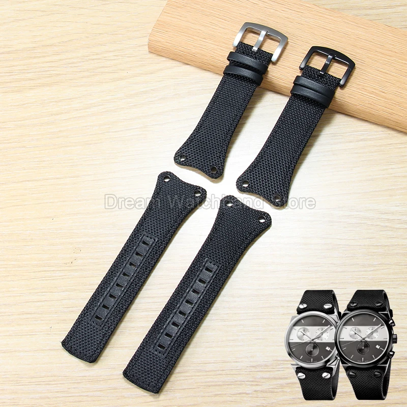 Black Nylon Watch Bracelet Fade-esistant Wear-Resistant for CK K4B371B6 K4B381B6 K4B381B3 K4B384B3 Premium Quality Watch Strap