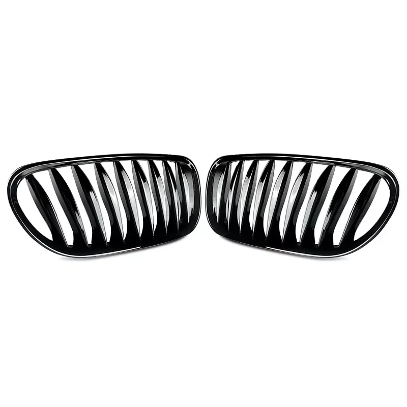 For BMW Z4 E85 E86 Coupe 2003-2008 51117117757 51117117758 2Pcs Car Front Bumper Kidney Grille Hood Racing Grills Glossy Black view 6