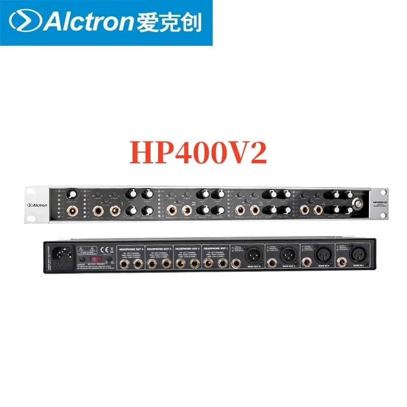 Alctron HP400V2 4-Channel Amplifier Headphone Multifungsi, Preamplifier Headphone Cocok untuk Perekaman Profesional