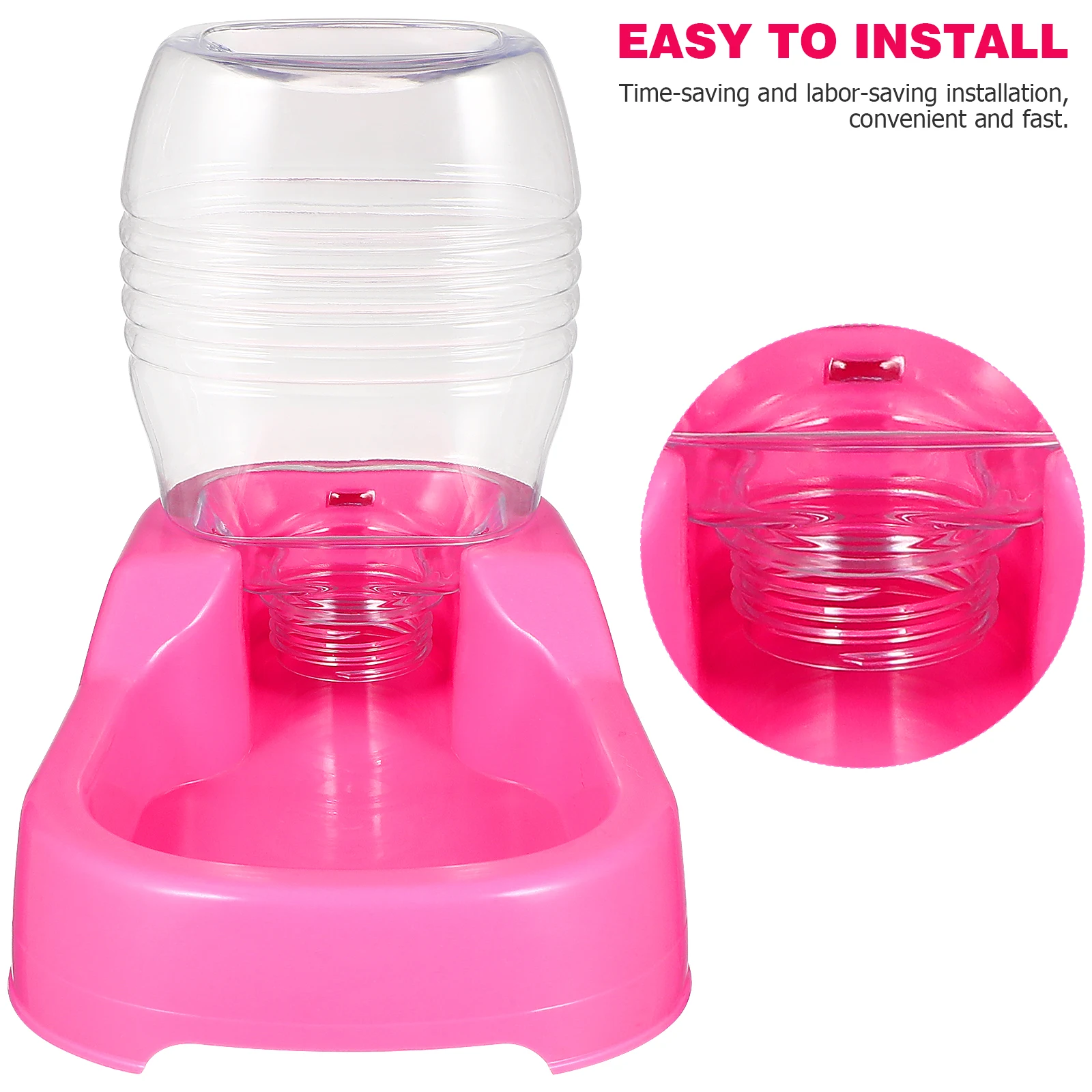 

500 Ml Dog Water Bowl Drinking Gravity Waterer for Dogs Pink Bowls Puppy Dispensers