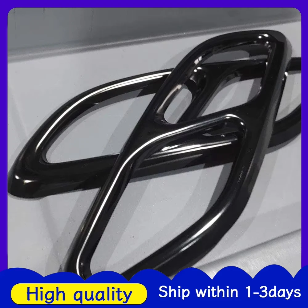 Car Exhaust Muffler Covers Stainless Steel Exhaust Tail Pipe Throat Cover Trims 2pcs for Mercedes-Benz CLA C118 W118 2019 - 2020