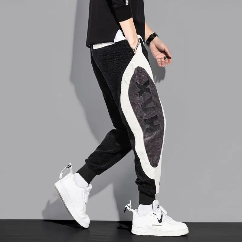 Patchwork Corduroy Pants Men Sweatpants Casual Loose Trouser Joggers Pant Men Clothing Streetwear Cargo Pants New Hip Hop