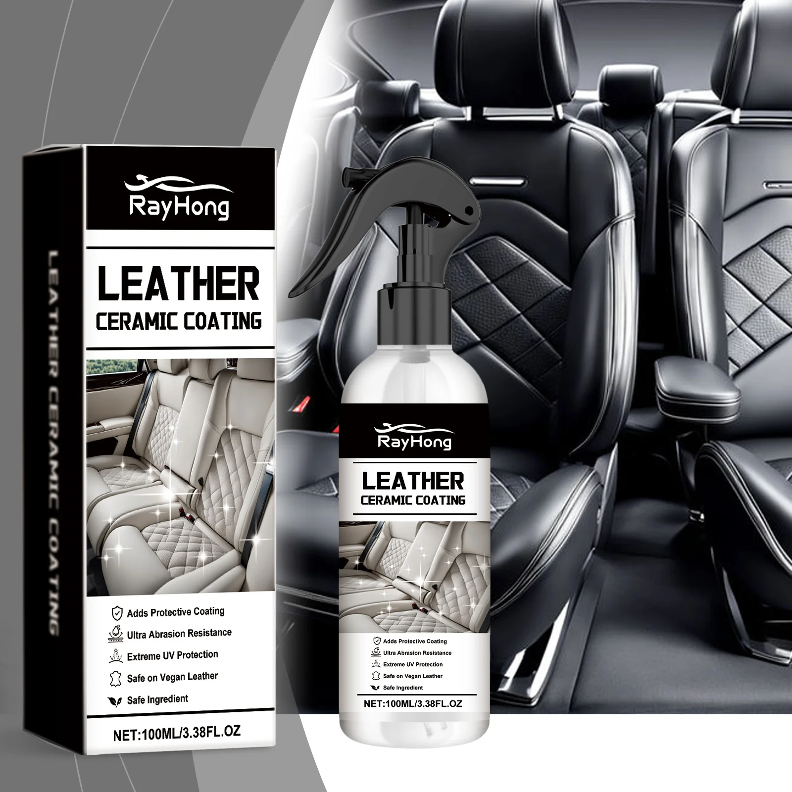 Automobile Leather Ceramic Coating Spray Leather Renovation Decontamination Brightening Maintenance Cleaning Polishing Spray