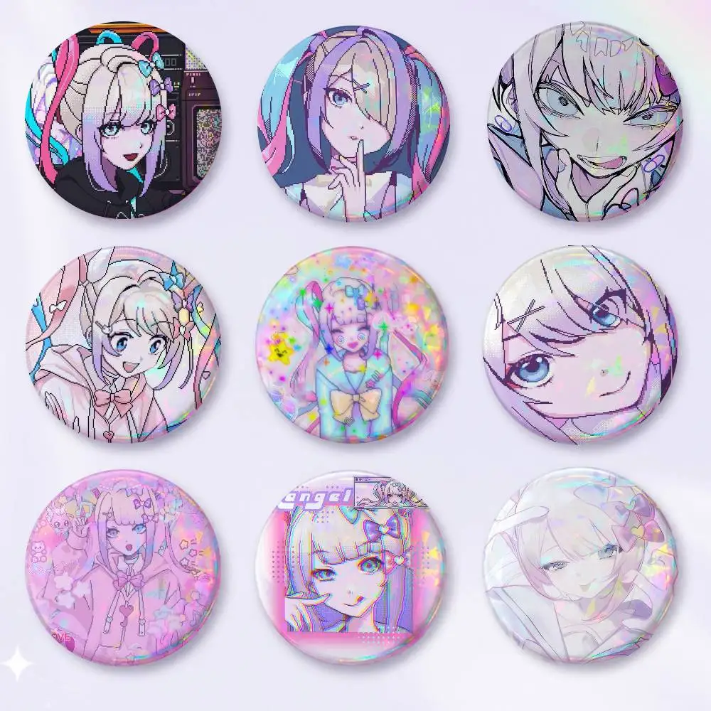 A-Kangel Needy Streamer Overload Anime Round Badges, Brooches, Clothing Accessories, Birthday Gifts, Anime Conventions