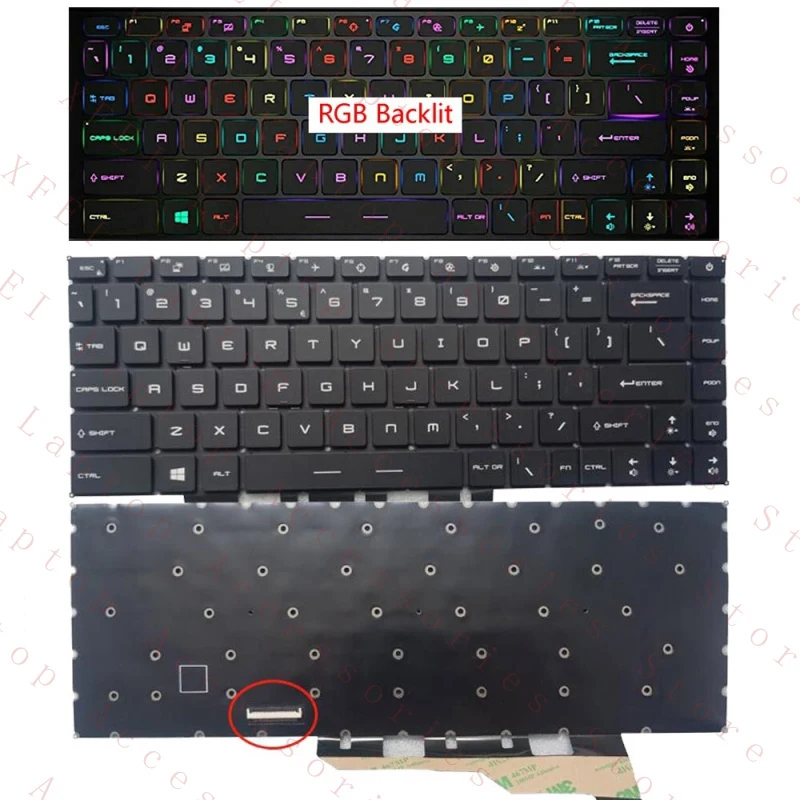 D  New US-Inte RGB Backlit Keyboard For MSI GP66 Leopard 10UH 11UH 11UG 11UE 12UH