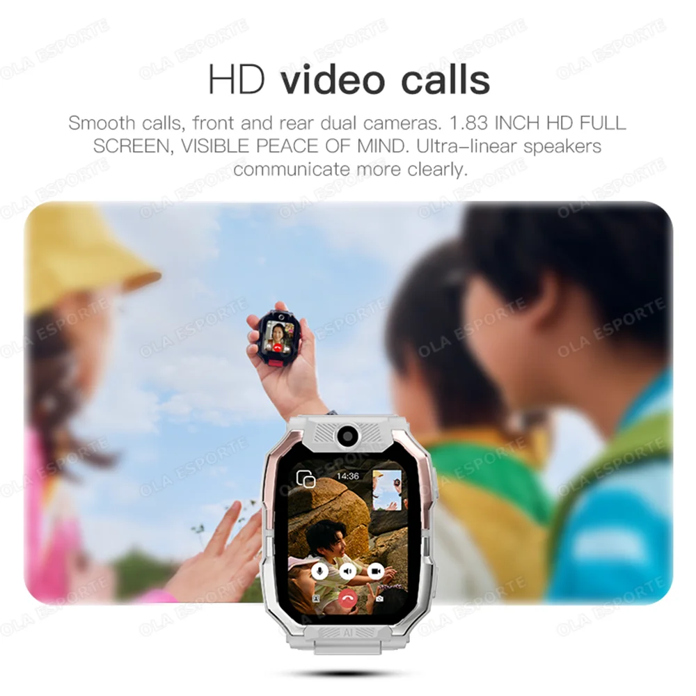 GPS Children Smartwatch SOS Positioning 4G Sim Card HD Camera Video Call 800mAH Large Battery Calculator Kids Watch Student Gift