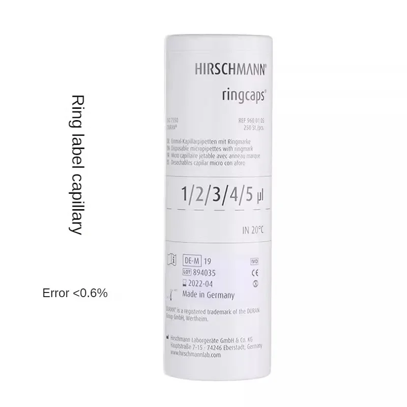 

HIRSCHMANN 5ul-100ul Ring-labeled Capillary Glass Micro-accurate Graduated Tube Single and Double Graduated Ring Capillaries