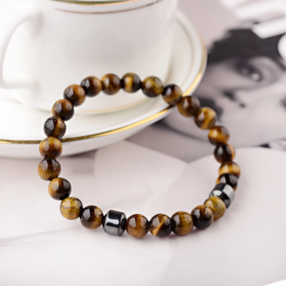 Classic Tiger Eye Stone Beads Bracelet Homme 2023 Fashion Bracelets Chakra Black Magnetic Hematite Bracelets Women Jewelry Gift