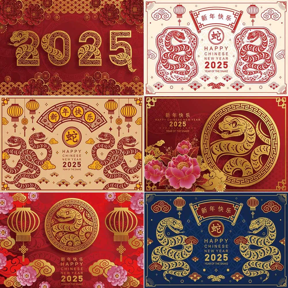 MOON.QG Chinese Spring Festival Background Photography Snake New Year 2025 Photocall Backdrop Child Studio Photobooth Supplies