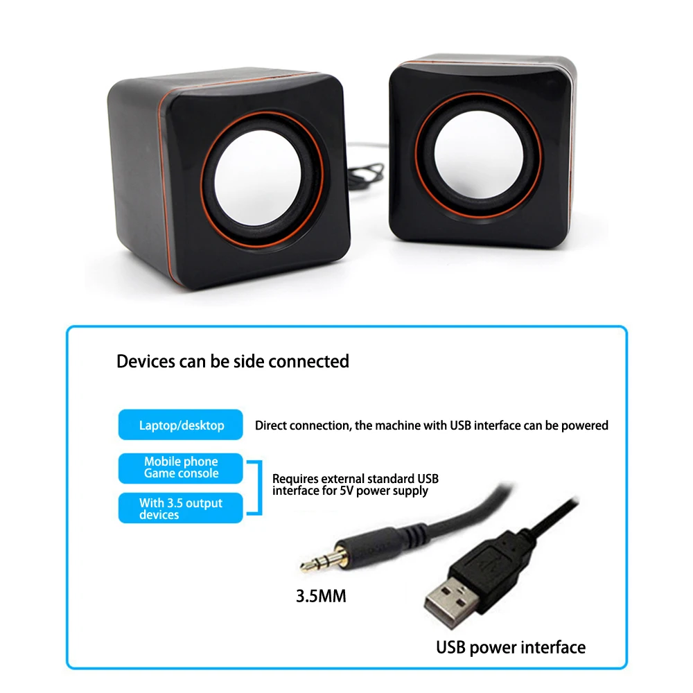 USB Wired Speaker Computer Mini Loudspeaker Home Office PC Stereo Subwoofer Soundbar For Laptop Notebook Sound Box