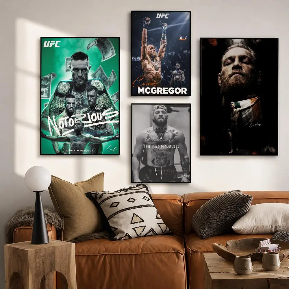 Eco-conscious Entertainment C-Conor McGregorS Poster Vintage Retro Anime Poster Stickers Peel and Stick Wall Art Home Decor