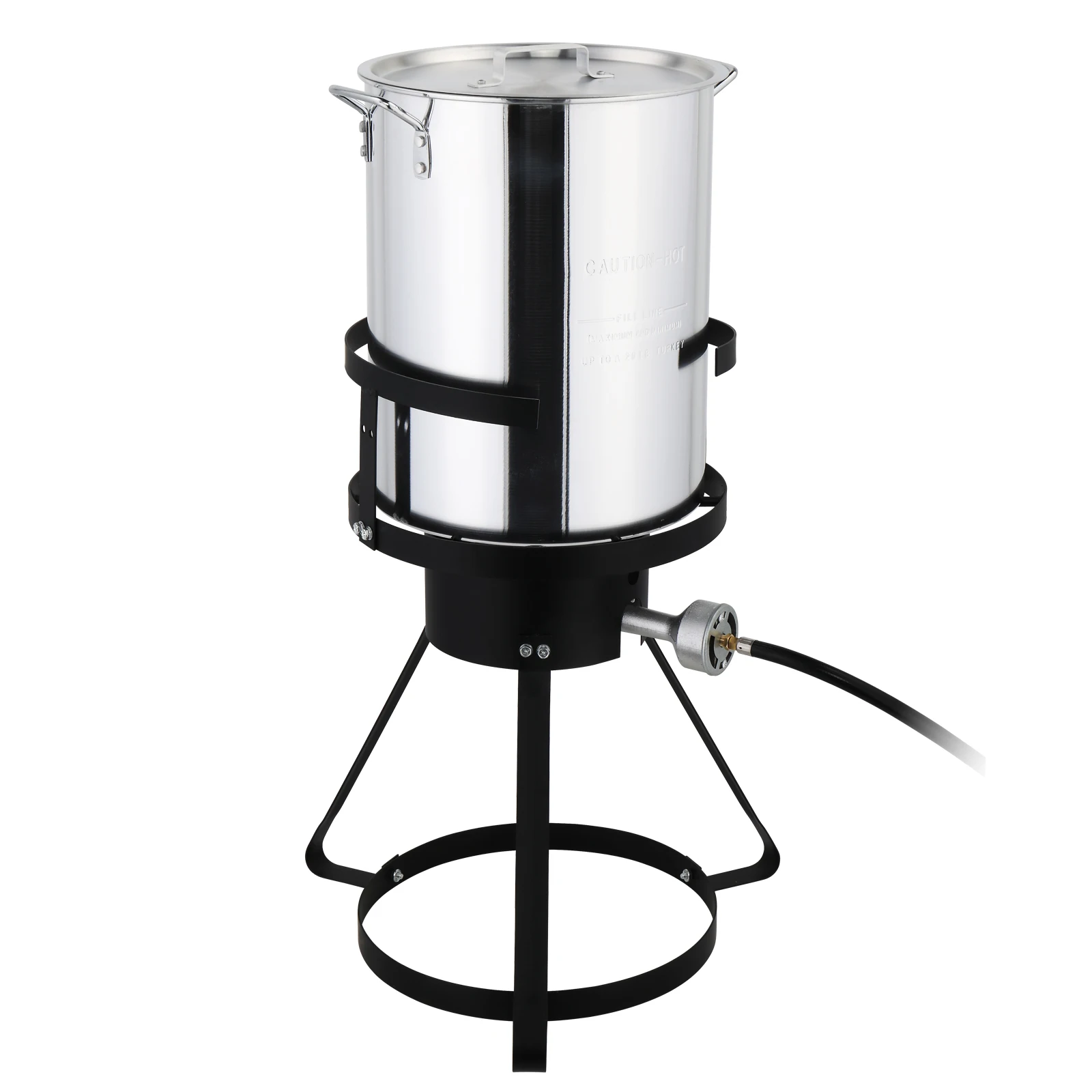 13*32in Iron Aluminum Black Round Tripod Stove Rack Silver Fryer Gas Fryer, the Ultimate Outdoor Grilling Companion