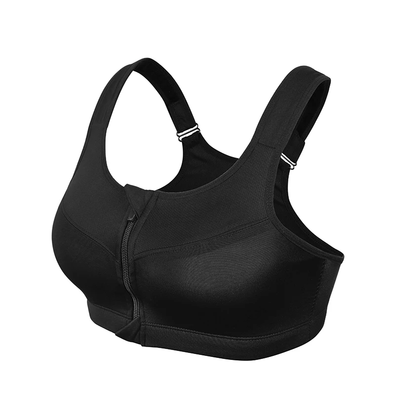 Front Zipper Plus Size Sports Bras Women, Shockproof Push Up Fitness Top Bra, Gym Workout Running Yoga Bra XXL 3XL 4XL 5XL