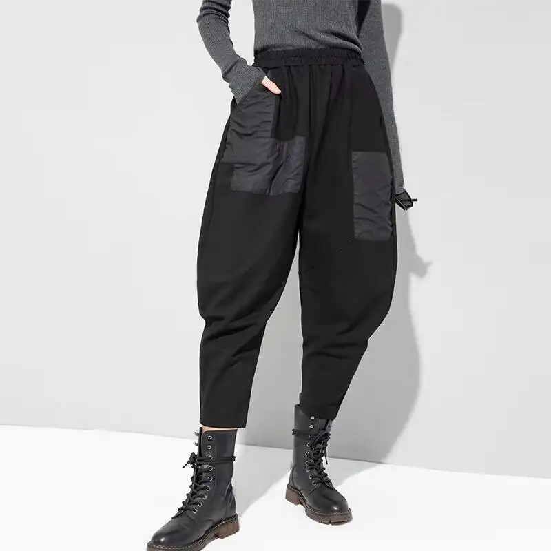 Ladies Harlan Pants Spring/Summer New Classic Dark Personality Stitching Fashion Trend Large Size Nine Minutes Pants