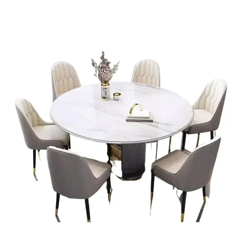 Tavolo da pranzo rotondo da soggiorno Tavolo da pranzo allungabile di lusso dal design rilassante Tavolo da pranzo pieghevole impermeabile Mesa Comedor Mobili da cucina