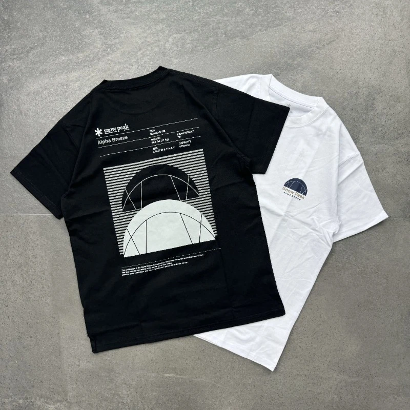 韓国のトレンディなブランド夏の新プリントアウトドアキャンプレジャー半袖 Tシャツ純粋な綿レジャー休暇ユニセックス