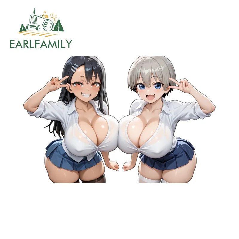 EARLFAMILY Big Boobs Nagatoro San Car Truck Decal Artistic DIY Design Car Door Decal Scratch-Proof Simple PVC Racing Drifting
