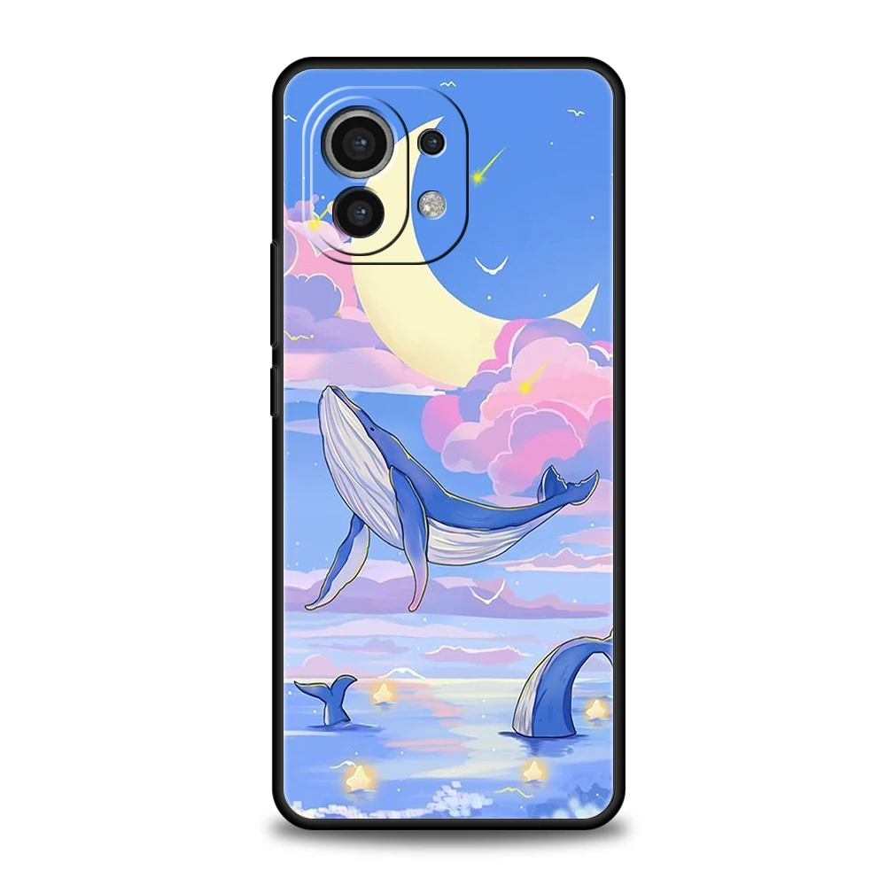 Whale Jumping Phone Case for Xiaomi Poco F6 F5 F4 F3 X6 X5 X4 X3 NFC M5 M4 M3 C51 C50 C55 GT 5G Silicone Cover Capas Fundas Bags