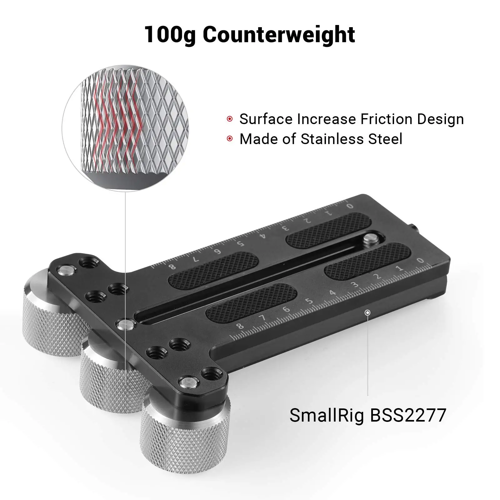 SmallRig Zdejmowana przeciwwaga 100g do DJI Ronin S/Ronin RS 2 / Ronin-SC/Ronin RSC 2 do stabilizatorów gimbala Zhiyun – AAW2284 — zdjęcie 5