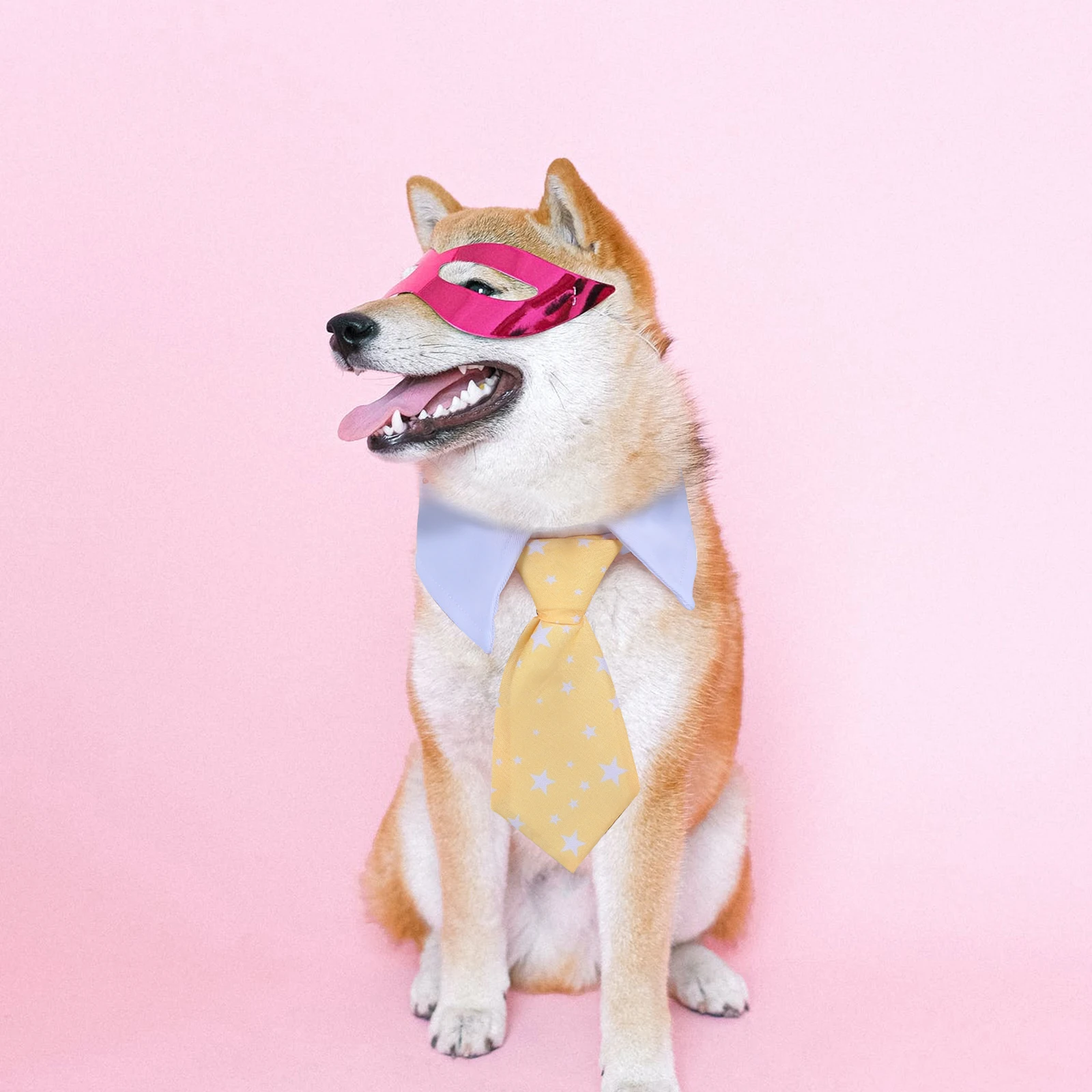 

Adorable Neck For Dogs Adjustable Star Pattern Puppy Necktie Durable Comfortable Dress Up Accessory Costume Grooming Collar Bow