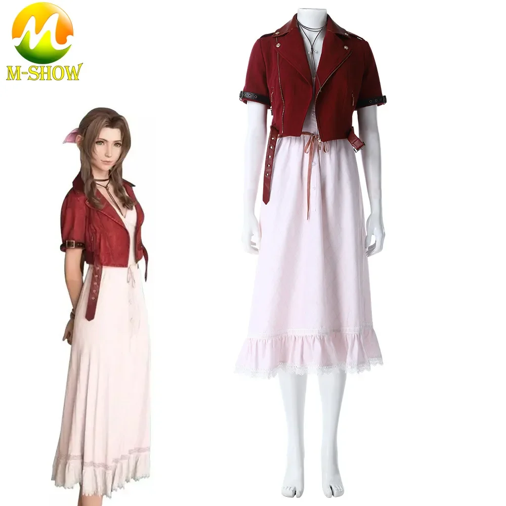 

Final Fantasy VII Aerith Gainsborough Cosplay Costume Women Girls Dress Outfit Halloween Carnival Costume