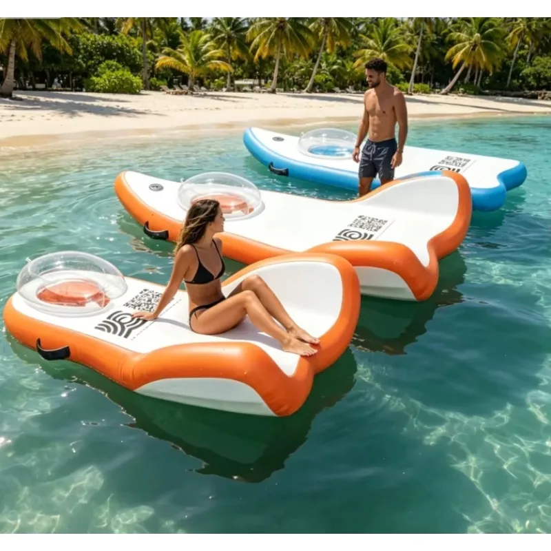 New Design Inflatable Swim Float, Multi-Color Water Floating Bed with Reinforced Handles, Summer Pool Toy