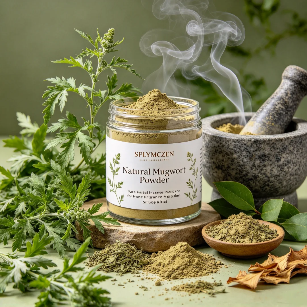 SPLYMCZEN Natural Mugwort Powder Pure Herbal Incense Powder for Home Fragrance Meditation Smudge Ritual