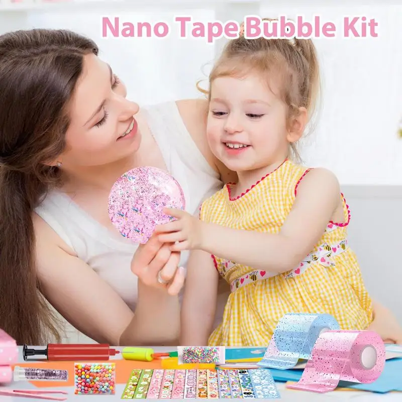 PET Nano Glue DIY Blow Bubble Nano Tape Nano Glue Double Sided Tape Nano Tape Sticky Ball Tape DIY Crafts Tape Toys Kids