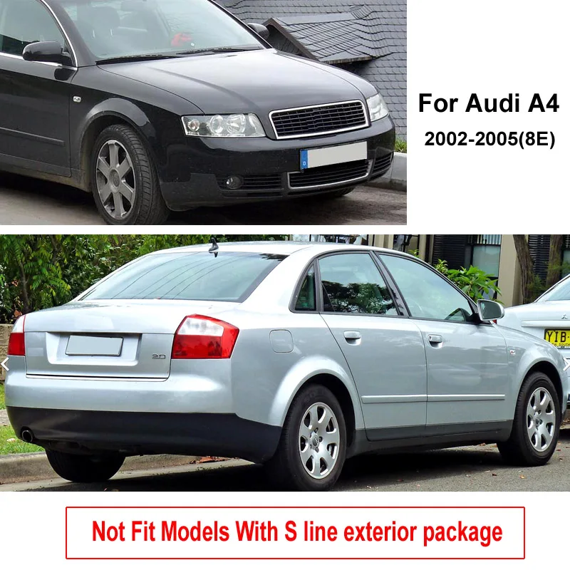 Set Molded Car Mud Flaps For Audi A4 B6 2002-2005 8E Mudflaps Splash Guards Mud Flap Mudguards Fender Styling 2004 2003