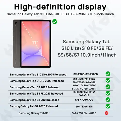 Imagen 2 del producto Funda para Samsung Tab S10 Lite/S10 FE (2025)/S9 FE 10,9 pulgadas/S9 11 pulgadas 2023 soporte giratorio resistente correa de hombro de mano negro