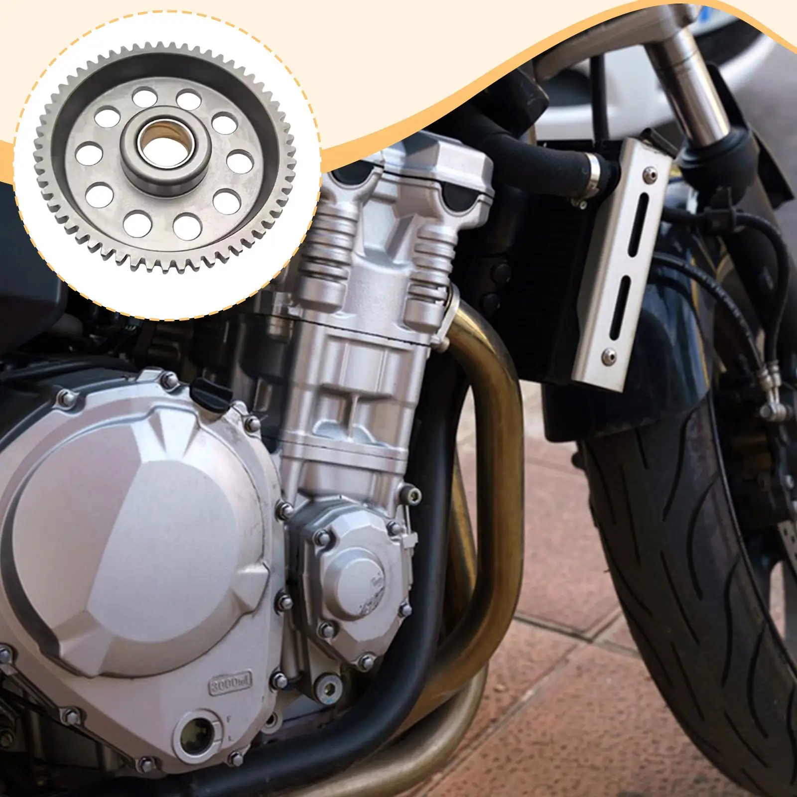 

Стартер мотоцикла 57T, простая установка, детали двигателя для Cbs300